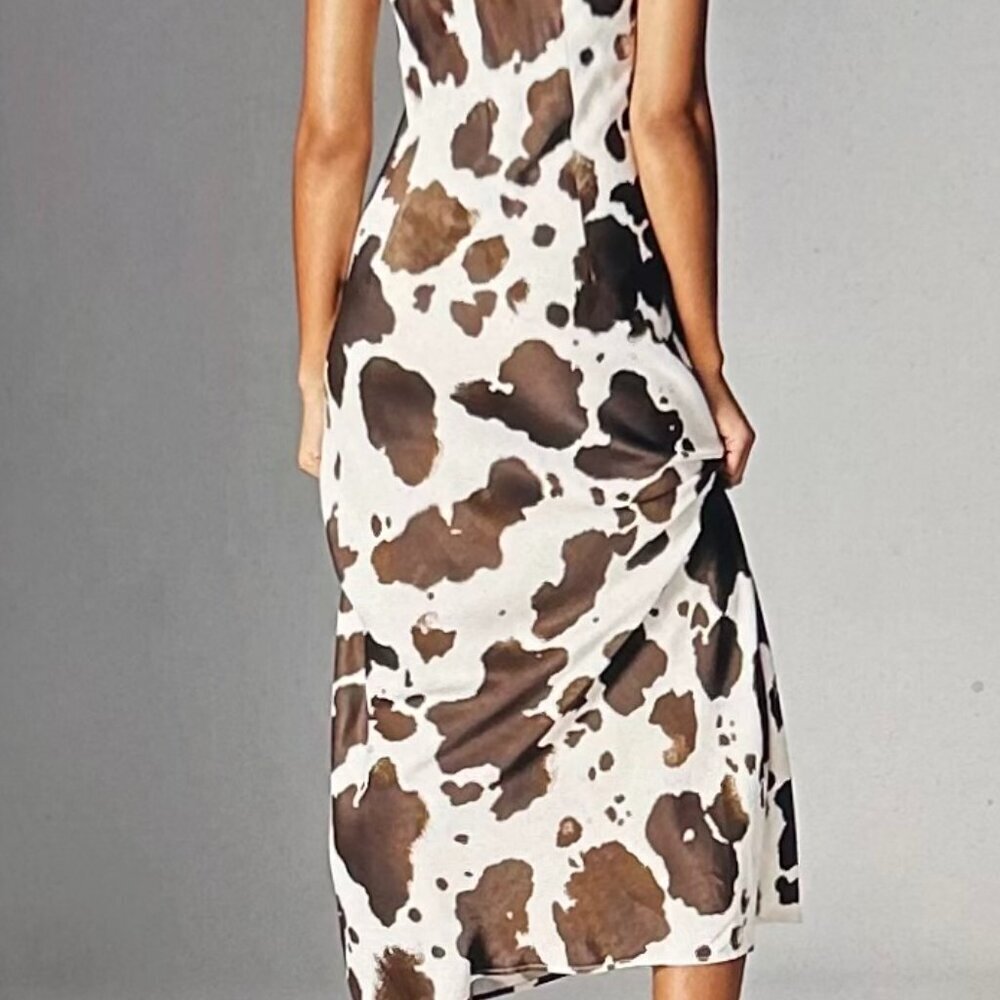 Anthropologie The Tilda Slip Dress Brown Animal Print Small New NWT Strapless - Picture 10 of 10